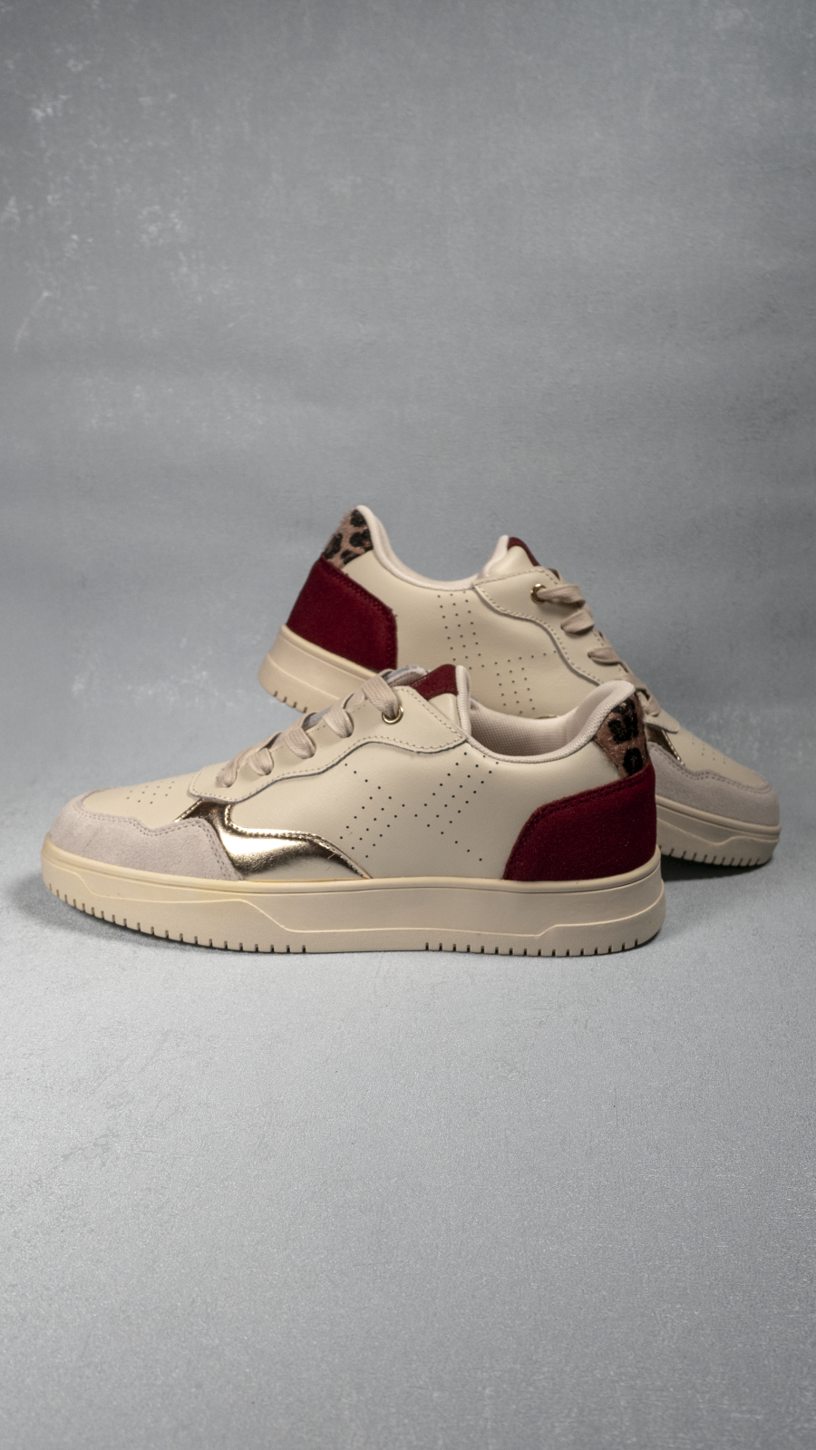 SELTA OFFWHITE / LEOPARD - Basket blanche en cuir – Image 2